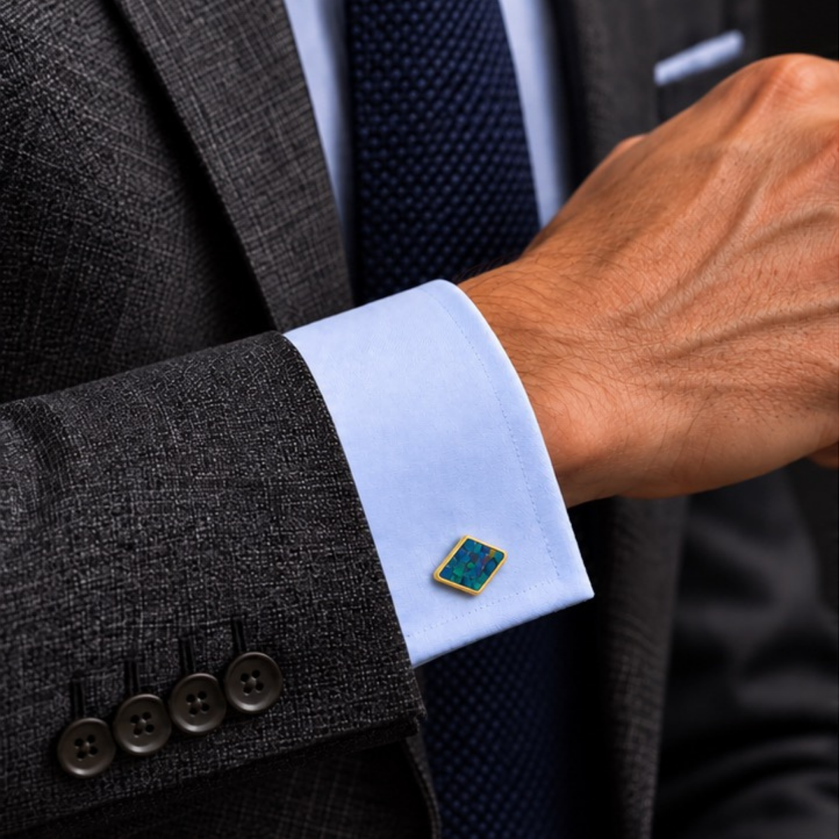 Opal Gold Diamond Cufflinks