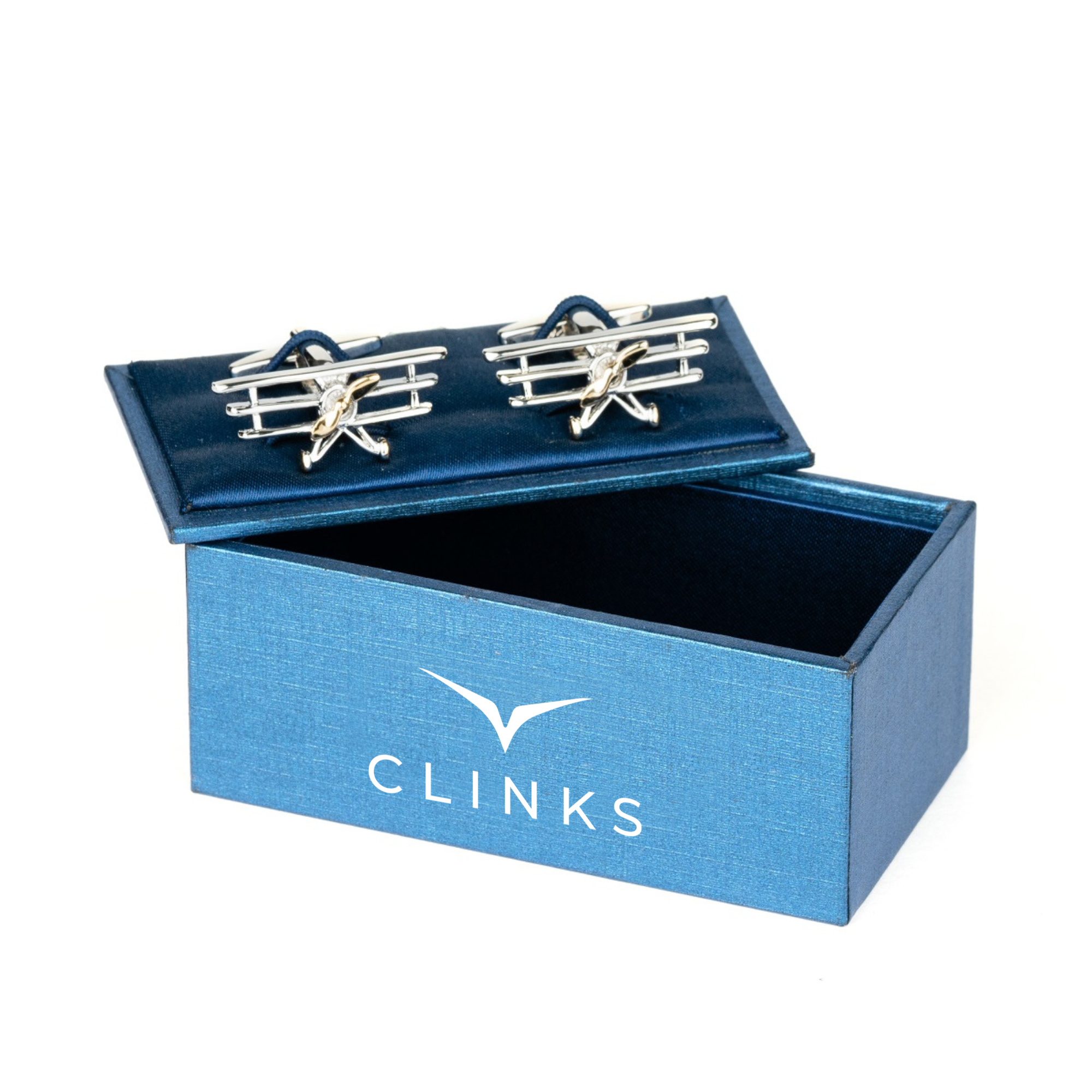 High Flyer Silver & Gold TriPlane Cufflinks