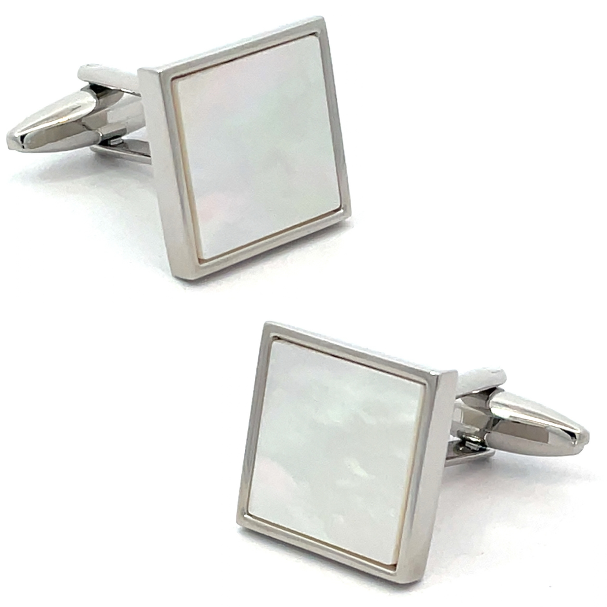 Mother of Pearl in Silver Square II Cufflinks