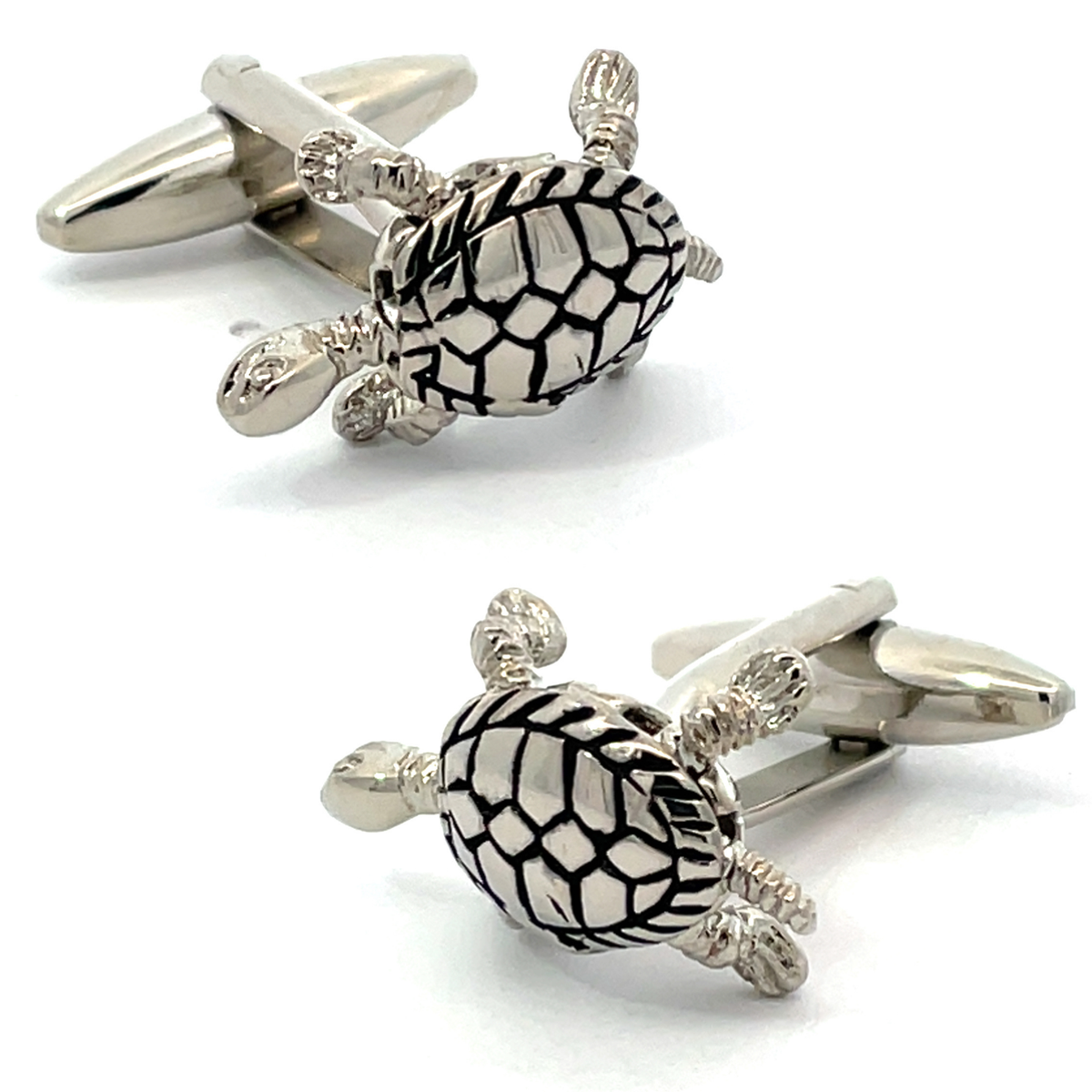 Silver Turtle Cufflinks with Moving Head & Legs