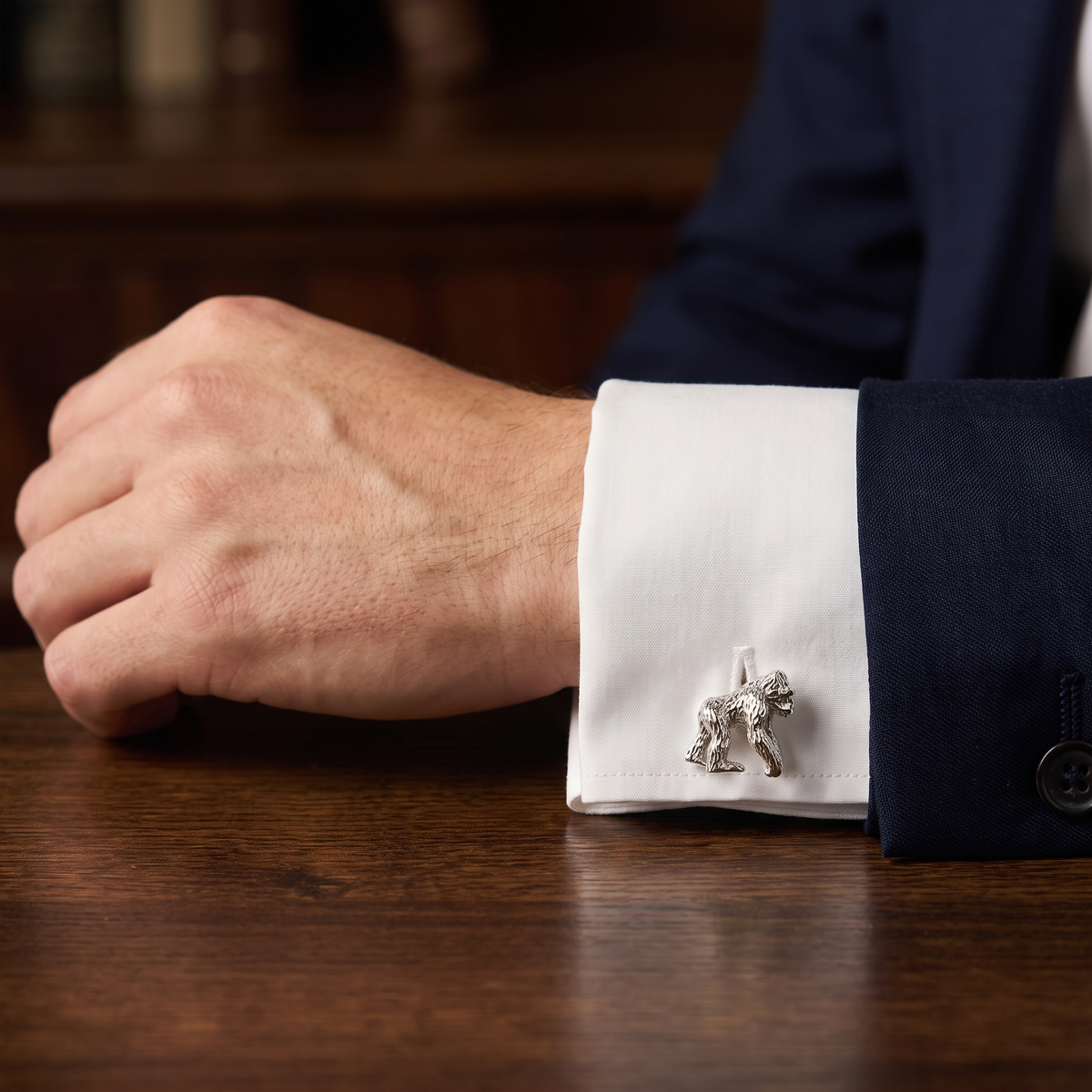 Gorilla cufflinks — lifestyle shot