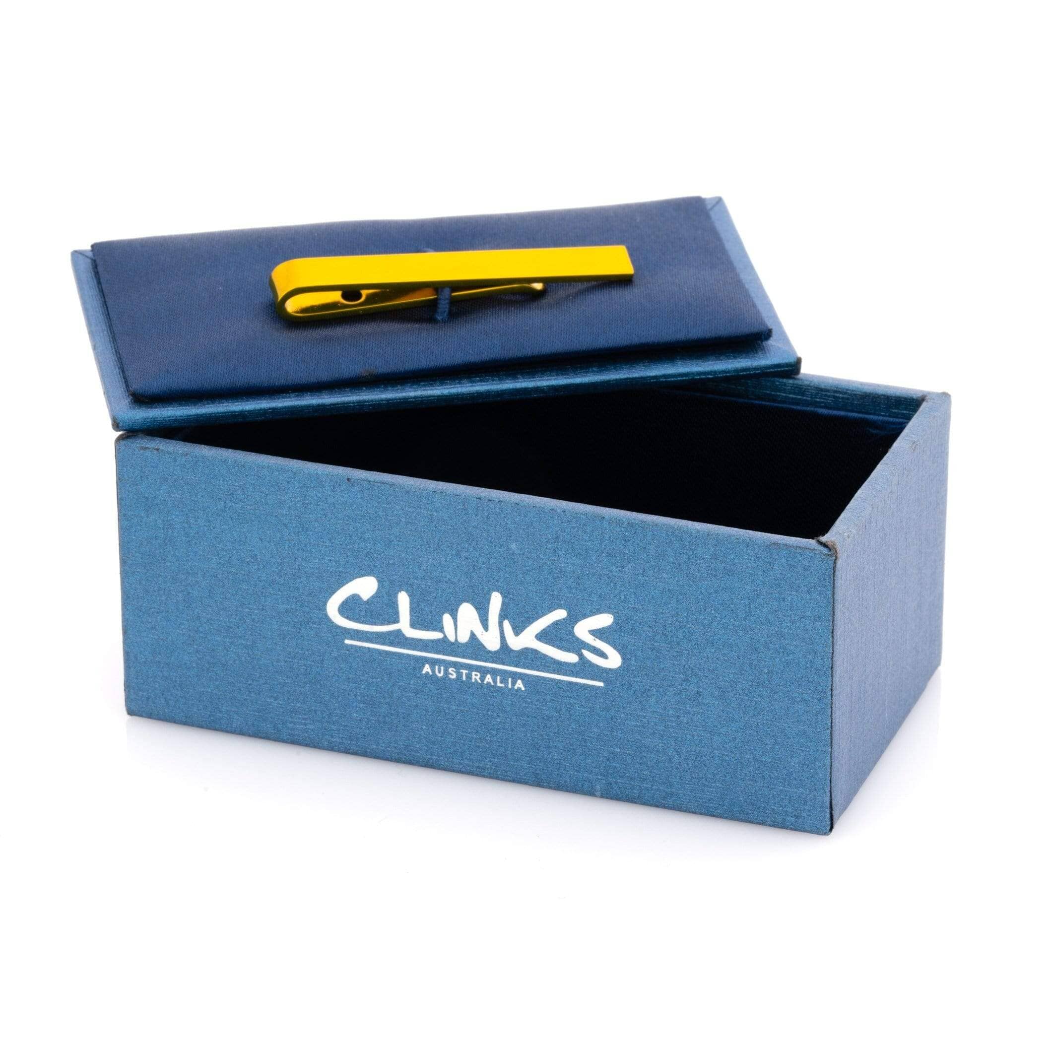 Yellow Metallic Small Tie Bar Tie Clips Clinks