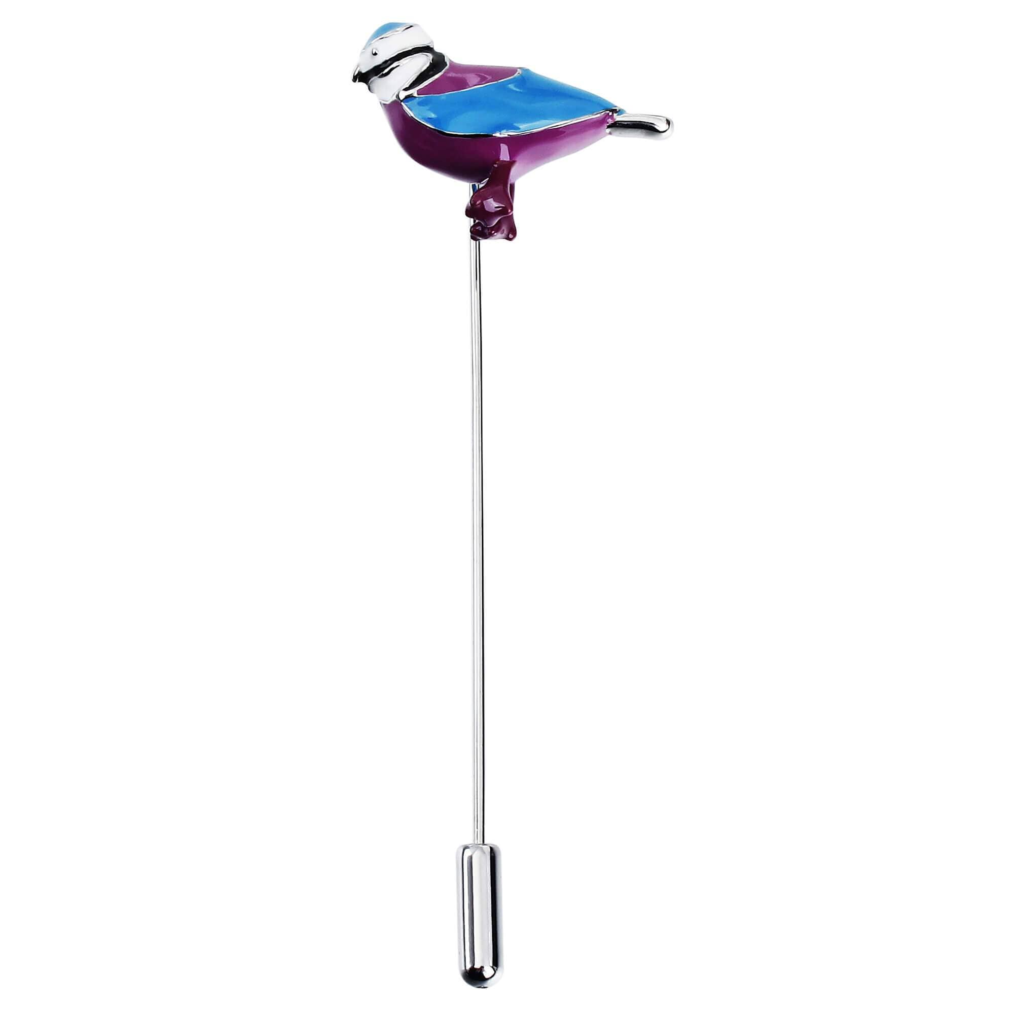 Blue Pink Birds Cufflinks and Stick Pin Set Gift Set Clinks