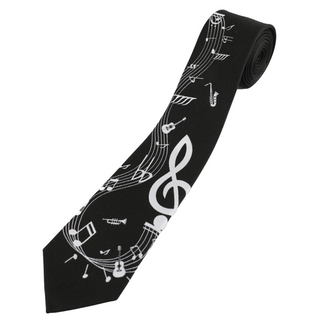 Corbata de Notas Musicales Negra