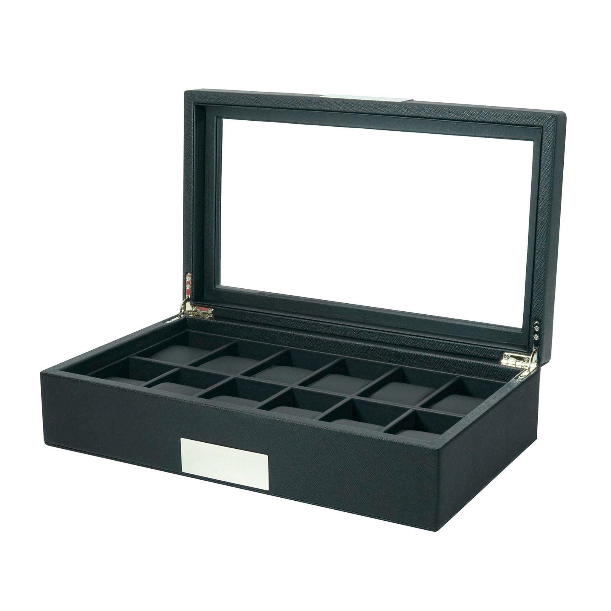 12 Slots Leather Watch Box Watch Boxes Clinks 