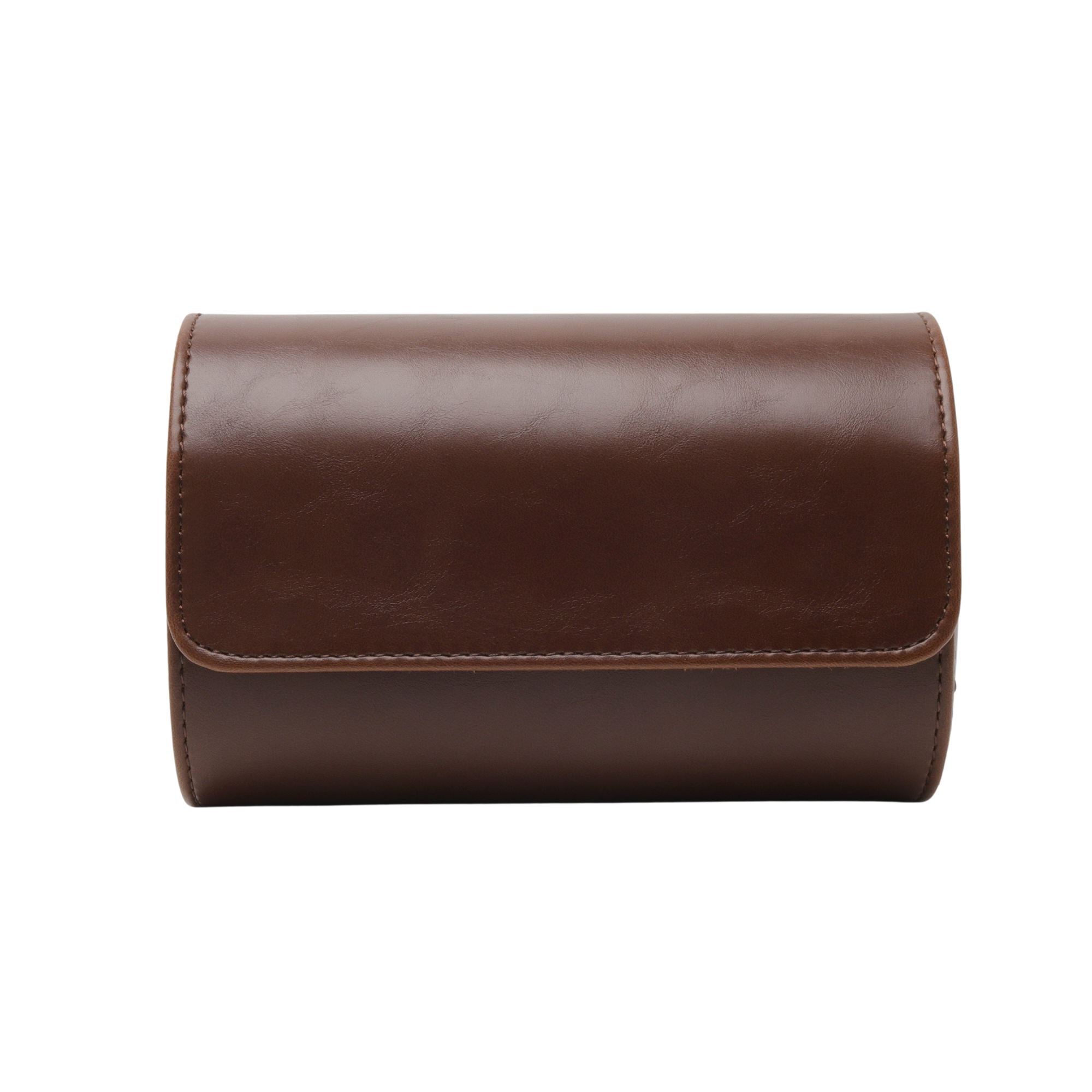 Watch Roll Case for 2 in Brown Vegan Leather Watch Boxes Clinks 
