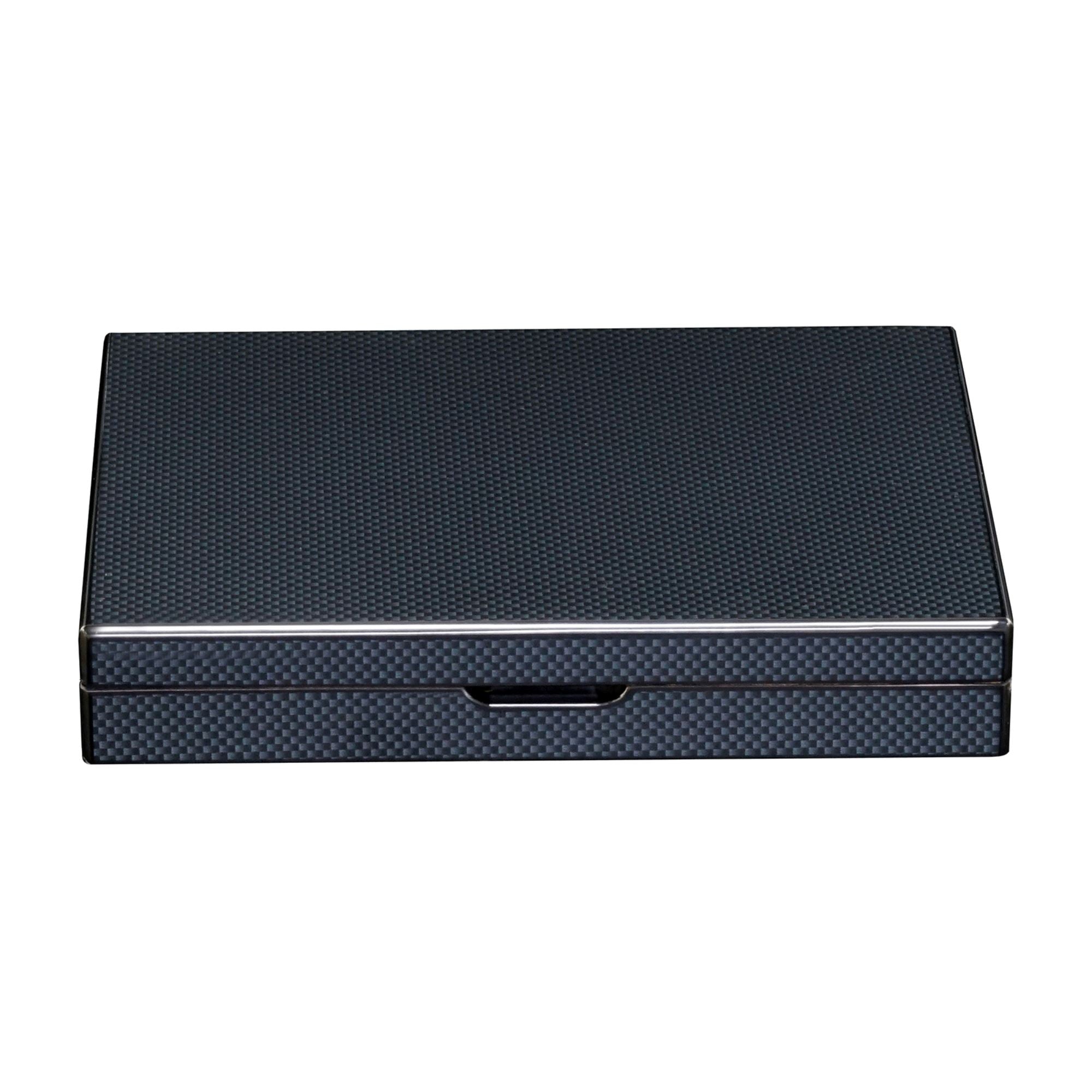 10 CT Carbon Fibre Wooden Humidor Cigar Boxes Clinks 