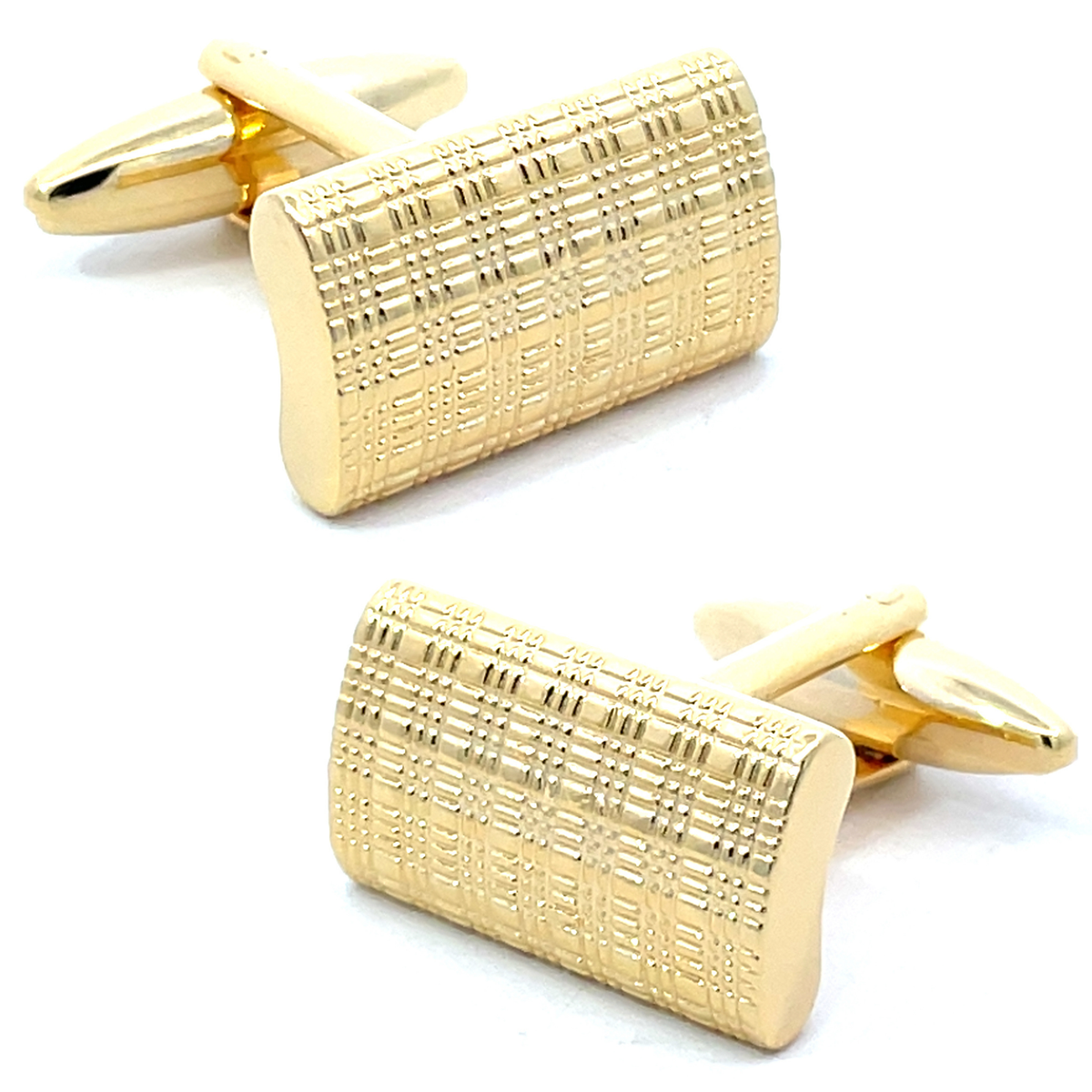 Patterned Gold Rectangle Cufflinks