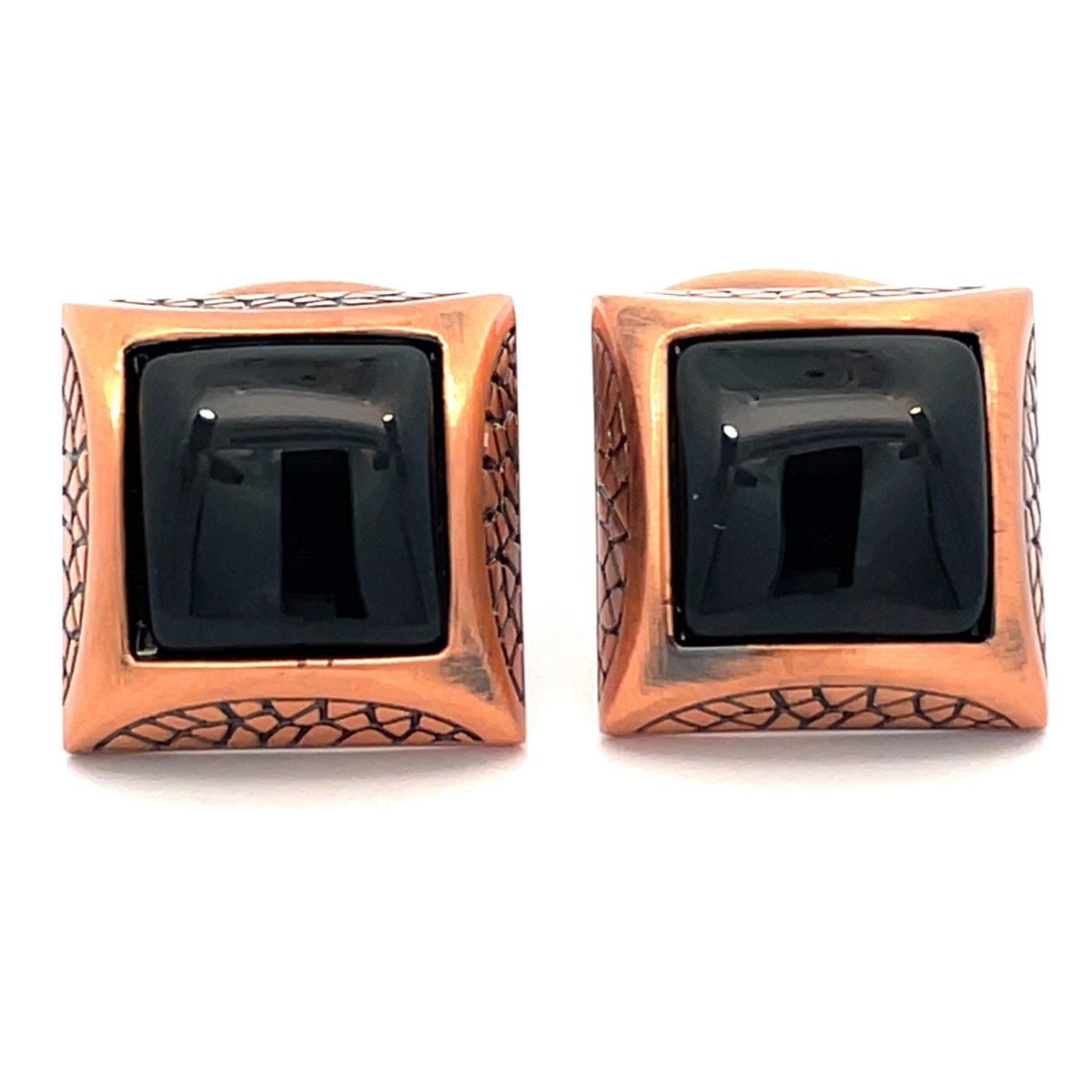 Onyx in Antique Copper Cufflinks