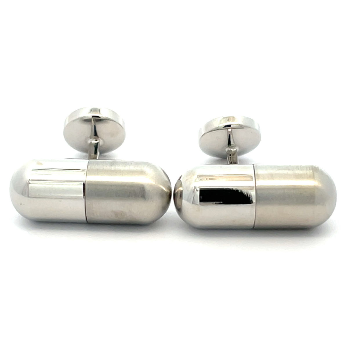 Opening Silver Capsule Cufflinks