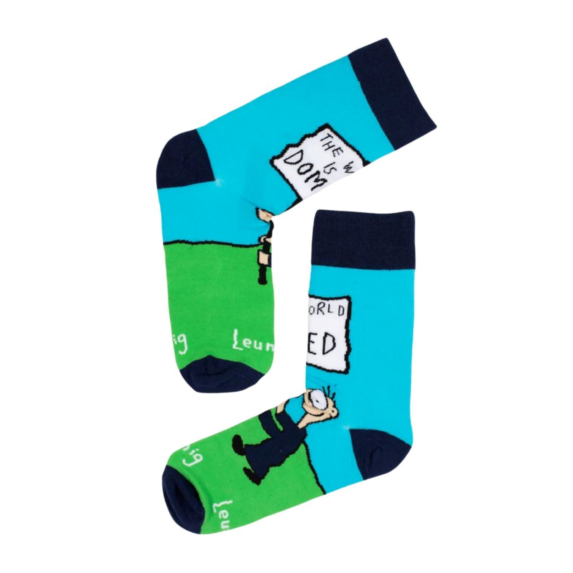 Leunig Domed Socks Blue Socks Leunig for James Harper 