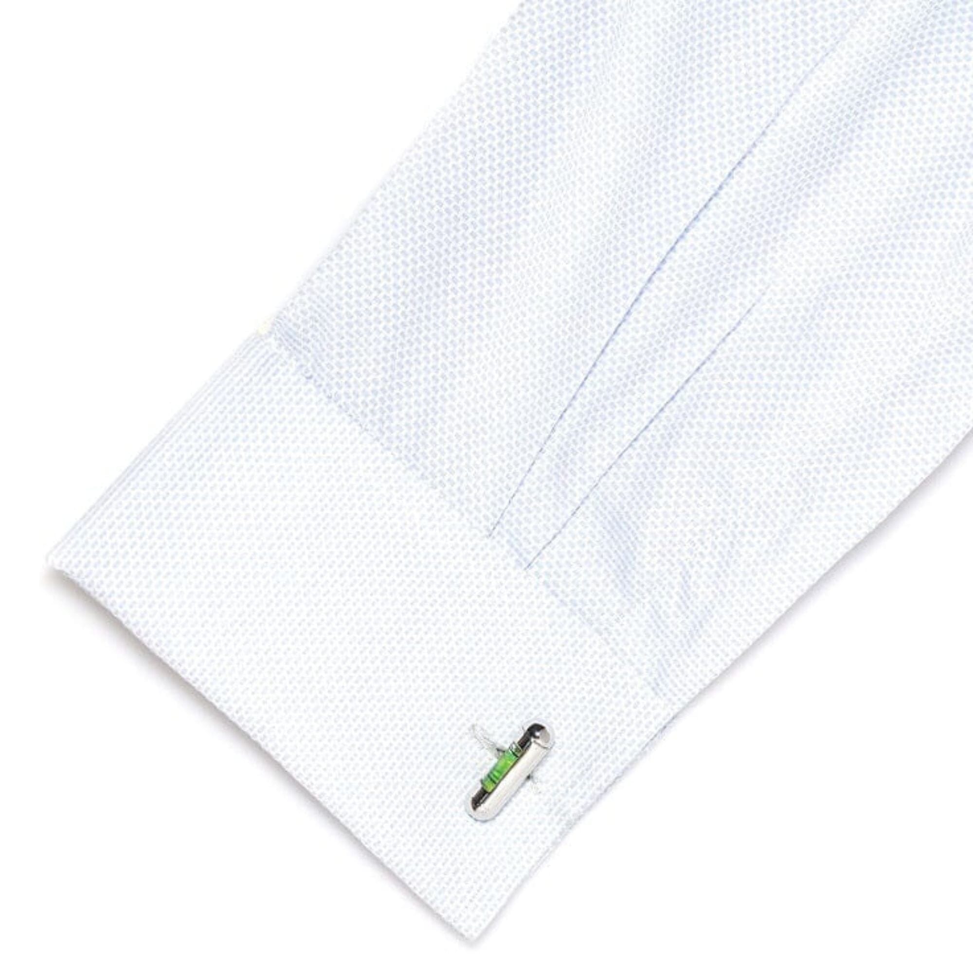 Green "Spirit Level" Cufflinks Novelty Cufflinks Clinks Australia 