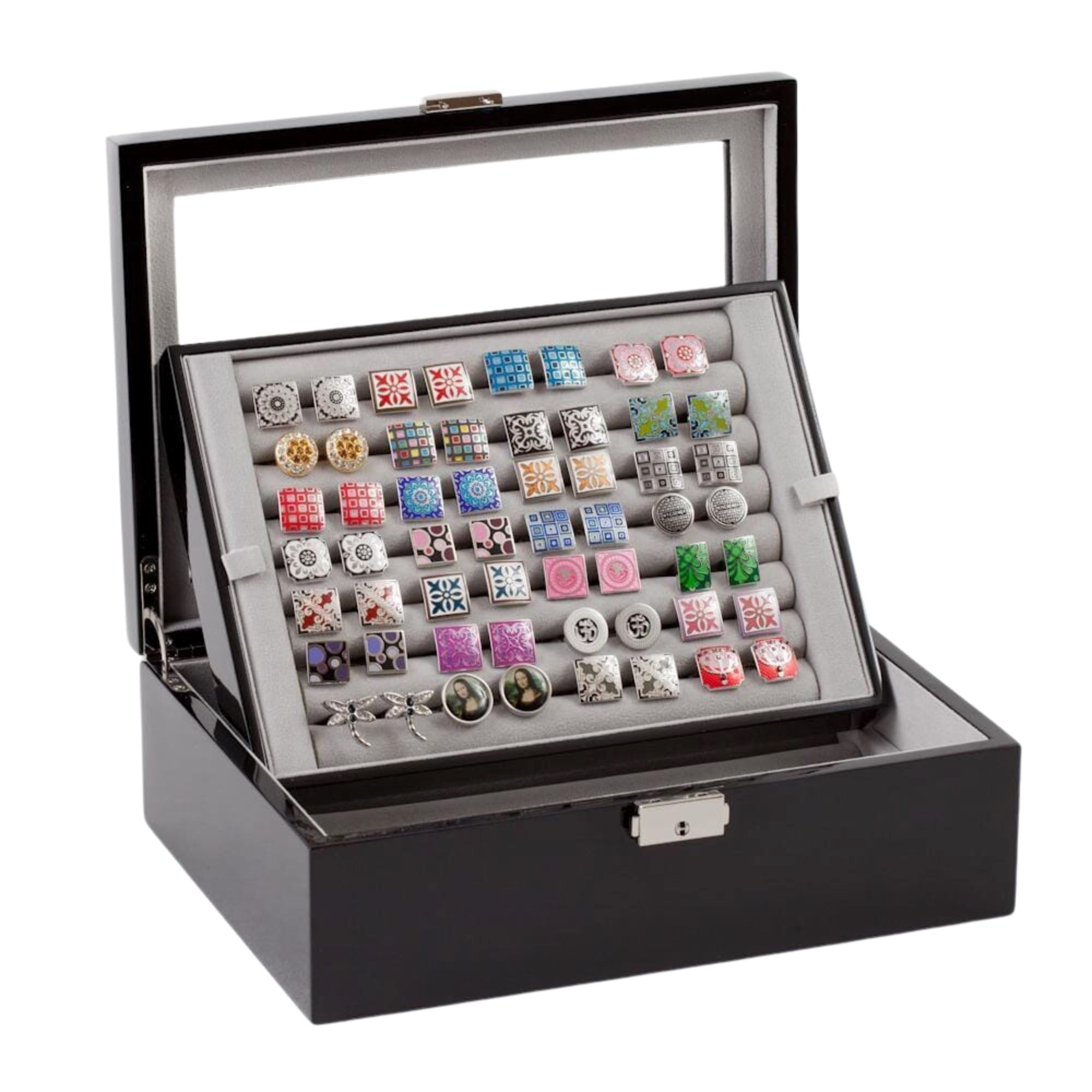 72 Pair Double Decker Black Cufflink Box Cufflink Boxes Clinks 