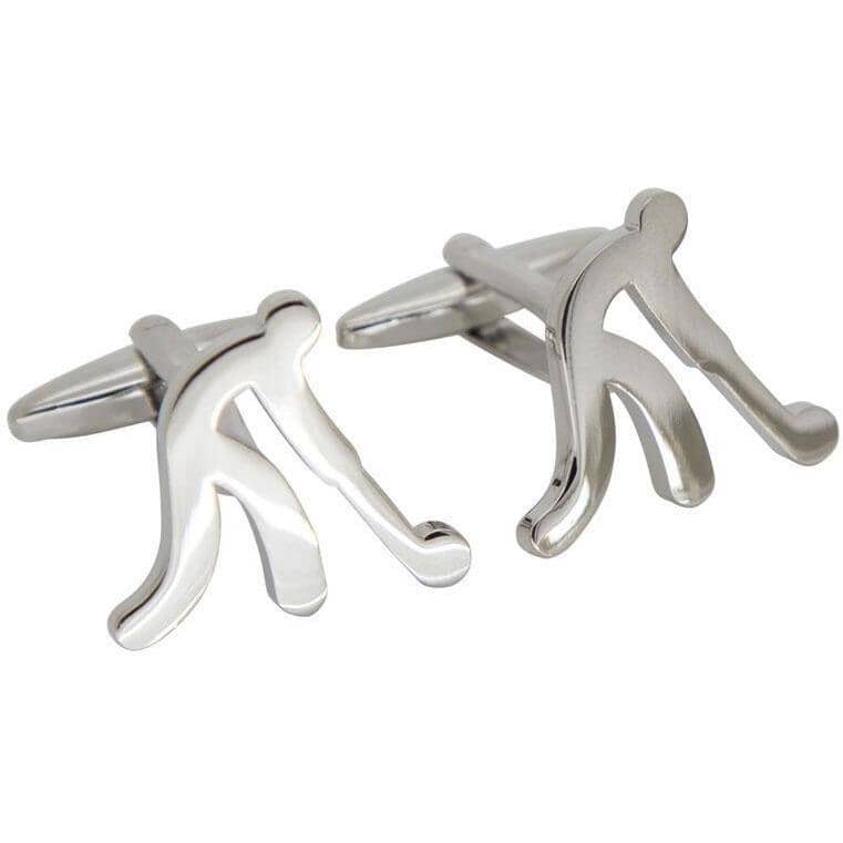 Field Hockey Silhouette Cufflinks Silver Novelty Cufflinks Clinks Australia 