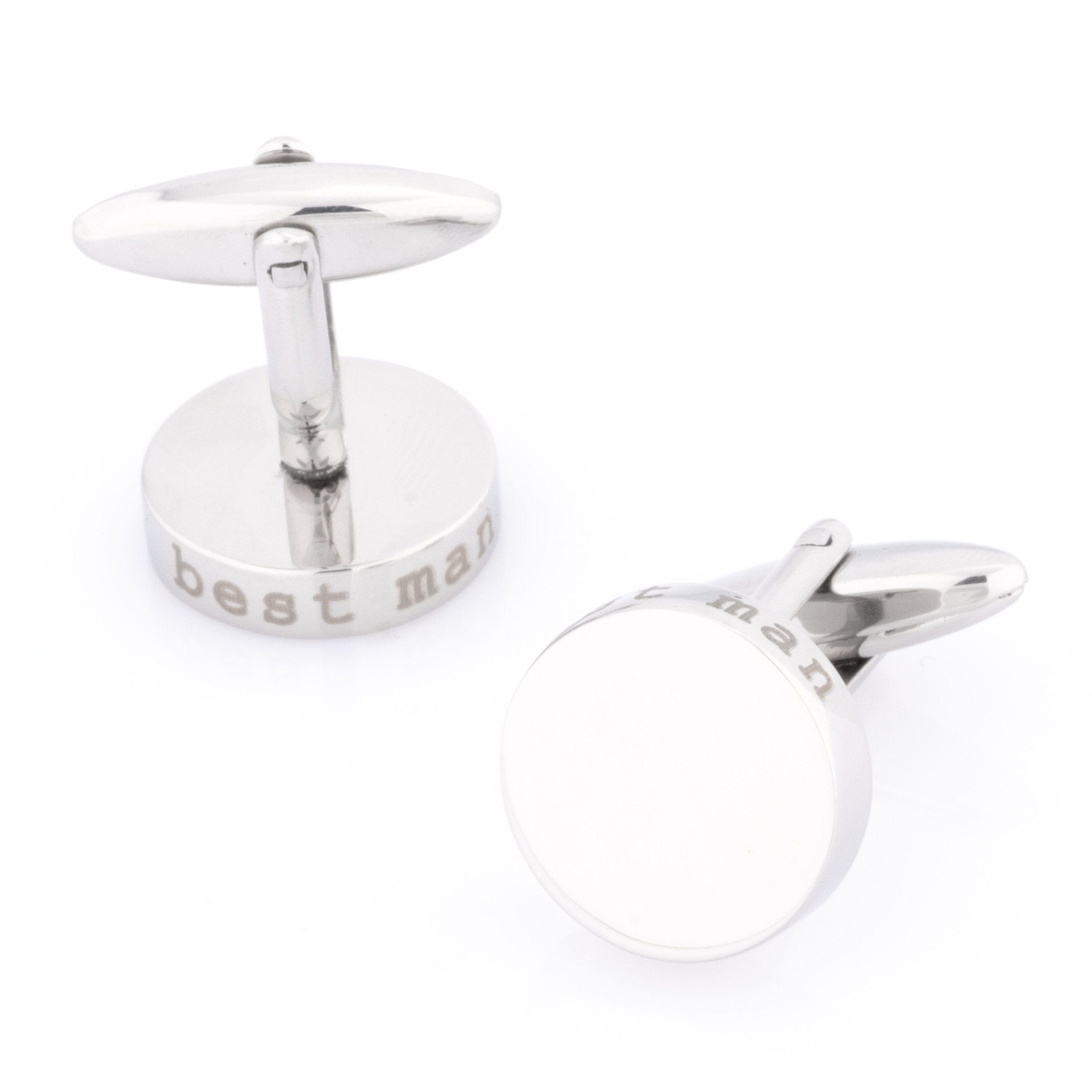 Best Man Laser Etched Round Engravable Wedding Cufflinks Wedding Cufflinks Clinks Australia 
